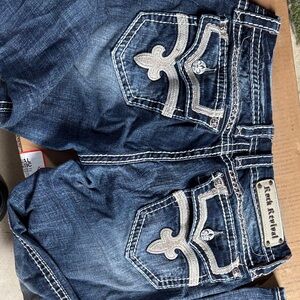 Rock Revival Indigo Skinny Jeans with Metallic Stitching